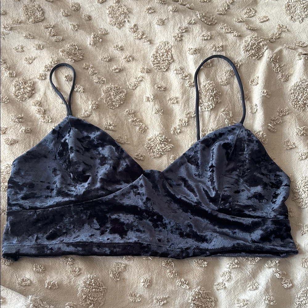 Zara Crushed Velvet Crop / Bralette